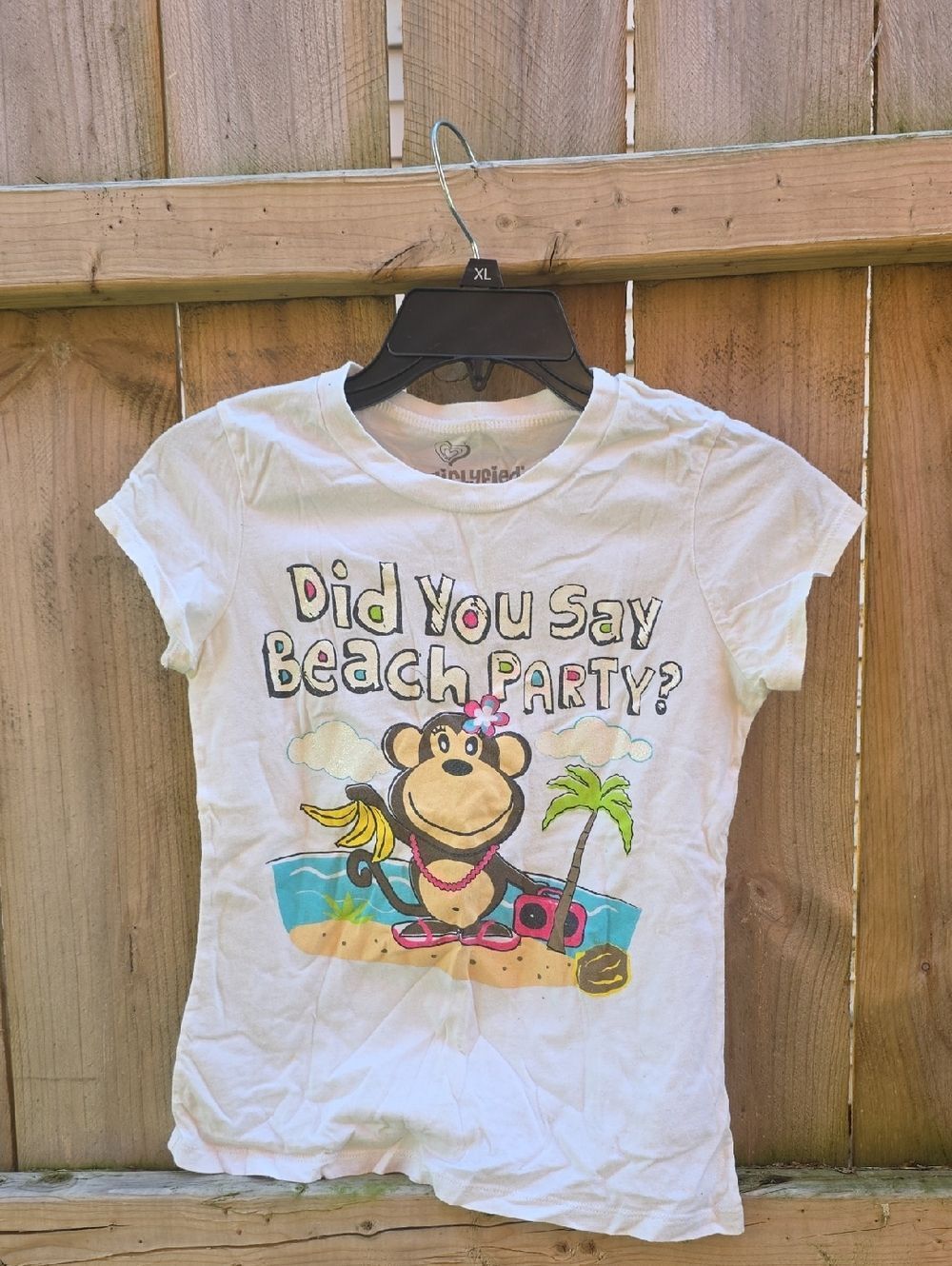Kids White 'Did You Say Beach Party?' Graphic Tee